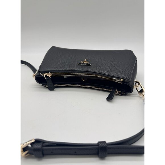 GUESS Noelle triple compartment faux-leather women's small crossbody bag - Black - Picture 12 of 12